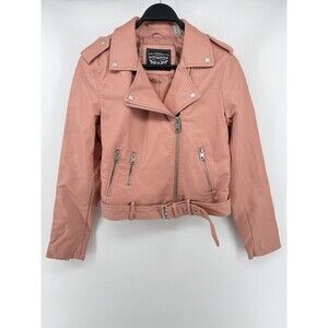 Levis Peach Pink Salmon Moto Jacket M Faux Leather